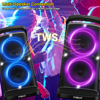 TPBEAT 160W Bluetooth Partybox LED-Lichtshow 15h Akku Erős Basszus 4