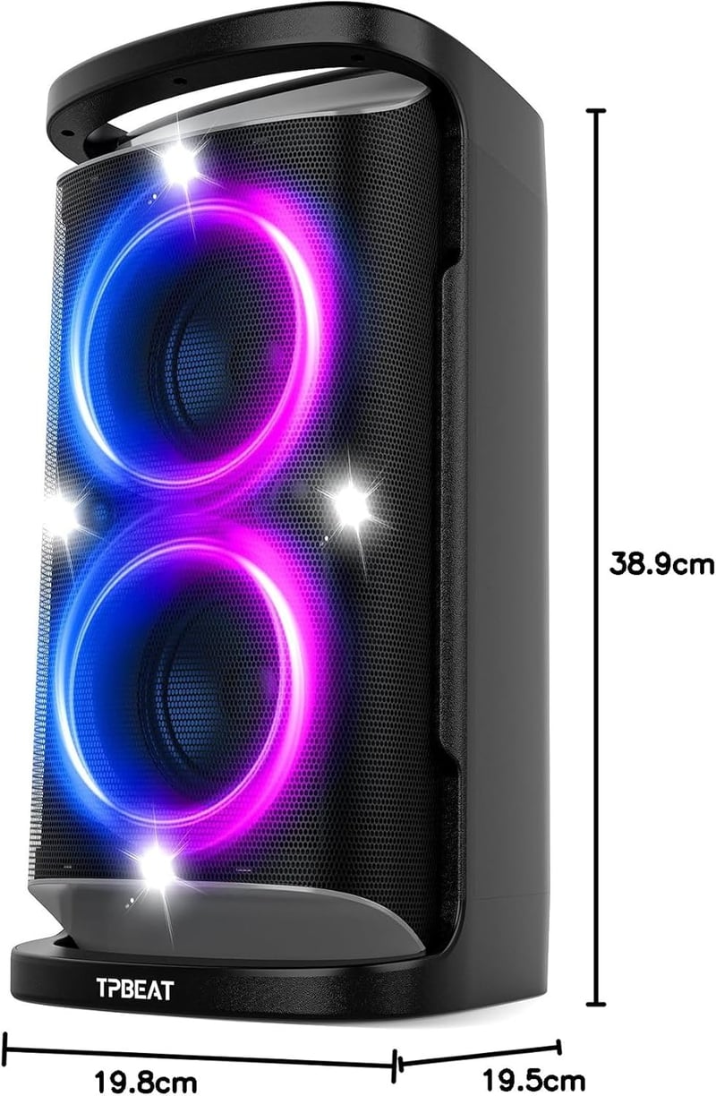TPBEAT 160W Bluetooth Partybox LED-Lichtshow 15h Akku Erős Basszus