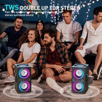 TPBEAT 80 W Bluetooth party hangszóró fekete, TWS sztereó, Bass Boost, fények, mikrofon bemenet, USB TF AUX 2
