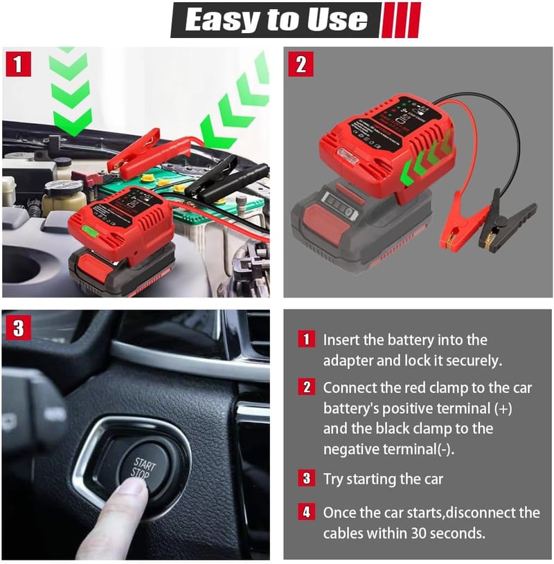 TPDL Indítóakkumulátor Einhell Power X-Change 18V Akkuhoz, Autóindító Kábellel