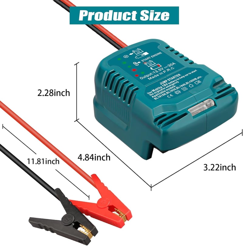 TPDL Makita 18V Akkumulátor Jump Starter Hordozható Töltő BL1860 BL1840 BL1830
