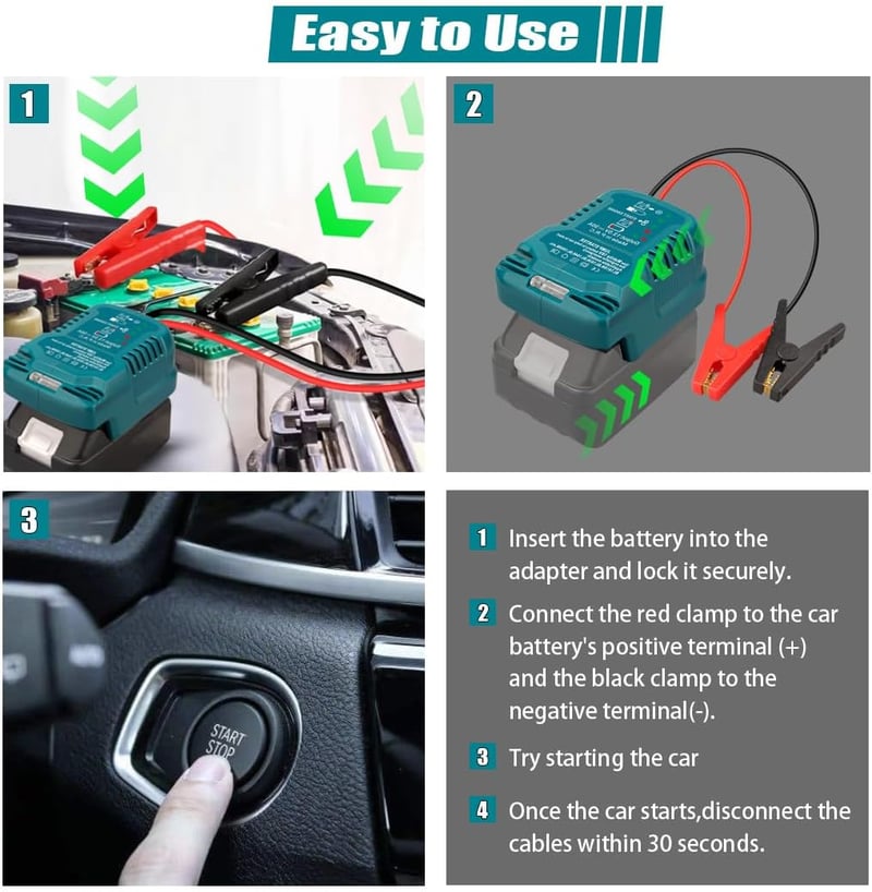 TPDL Makita 18V Akkumulátor Jump Starter Hordozható Töltő BL1860 BL1840 BL1830