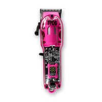 Set Profesional de Tuns TPOB Slime 2 pentru Bărbați - Trimmer și Aparat de Ras cu Folie, 6800 RPM, Candy Pink, Carcasă Mată și Lamă X Fade 6