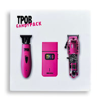 Set Profesional de Tuns TPOB Slime 2 pentru Bărbați - Trimmer și Aparat de Ras cu Folie, 6800 RPM, Candy Pink, Carcasă Mată și Lamă X Fade 3
