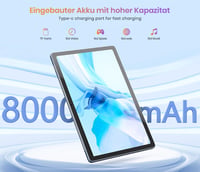 TPZ 10,36" Android 12 Tablet - 8GB RAM, 128GB Tárhely (1TB Bővíthető), 8000mAh Akkumulátor, 2K IPS Kijelző, Octa-Core, WiFi 6, Dual Kamera,  2