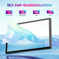Tabletă Android TPZ 10,1 inchi, 12 GB RAM, 64 GB ROM, extensibilă până la 1 TB, procesor Octa-Core, ecran tactil IPS HD 1280x800, 6000 mAh, WiFi 6, BT 5.3, cameră duală 2MP+8MP 7