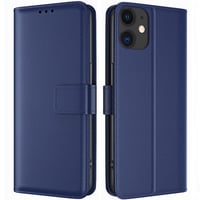 Husă tip carte TQIAHF pentru iPhone 11, din piele, albastru închis, magnetică, cu suport pentru carduri 1