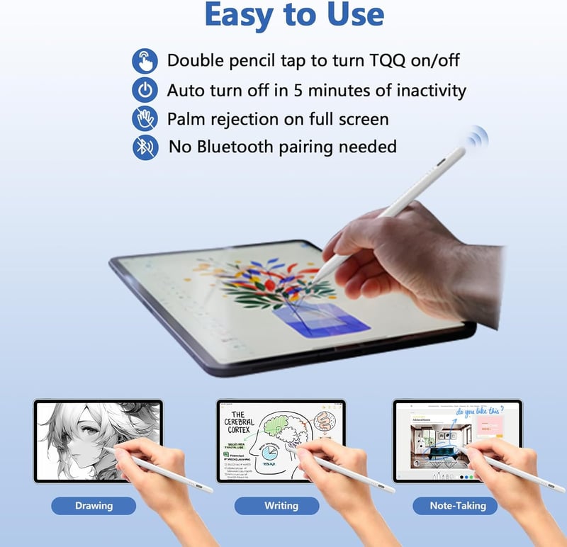 TQQ 2.0 Stylus Pen Táblagéphez, Precíziós Érintőceruza Palm Rejection Funkcióval