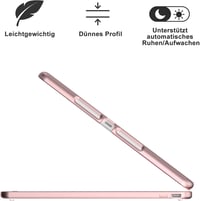TQQ Billentyűzetes Tok iPad 10.2 Hüvelyk Trackpad-del, 360° Forgatható, 10 Színű Háttérvilágítás, Német QWERTZ Kiosztás, Rozé Arany 7