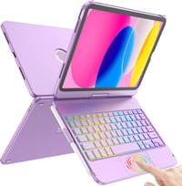 Husă cu tastatură TQQ pentru iPad Air 11 2025 și iPad 10 10,9 inchi 2022, cu touchpad precis, iluminare de fundal în 7 culori și rotație la 360 de grade 1