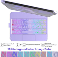 Husă cu tastatură TQQ pentru iPad Air 11 2025 și iPad 10 10,9 inchi 2022, cu touchpad precis, iluminare de fundal în 7 culori și rotație la 360 de grade 6