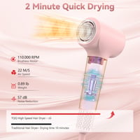 Fén TQQ s 200 miliónmi záporných iónov, bezkefový motor 110 000 ot./min, rýchle sušenie, tichá prevádzka 57 dB, na domáce aj cestovné použitie 5