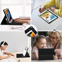 TQQ iPad 10.2 9th/8th/7th generáció Bluetooth billentyűzet tok ceruzatartóval 8
