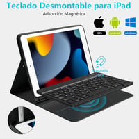 TQQ iPad 10.2 9th/8th/7th generáció Bluetooth billentyűzet tok ceruzatartóval 4