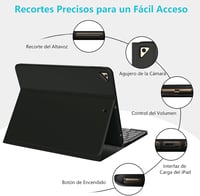 TQQ iPad 10.2 9th/8th/7th generáció Bluetooth billentyűzet tok ceruzatartóval 5