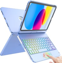 TQQ Billentyűzetes tok iPad 11. gen. (2025) / 10. gen. (2022) 11/10,9" Trackpad, 7 színű háttérvilágítás, 360° 1