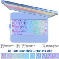 TQQ Billentyűzetes tok iPad 11. gen. (2025) / 10. gen. (2022) 11/10,9" Trackpad, 7 színű háttérvilágítás, 360° 6