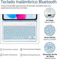 TQQ iPad 11. és 10. generációs védőtok Bluetooth billentyűzettel, eltávolítható 4