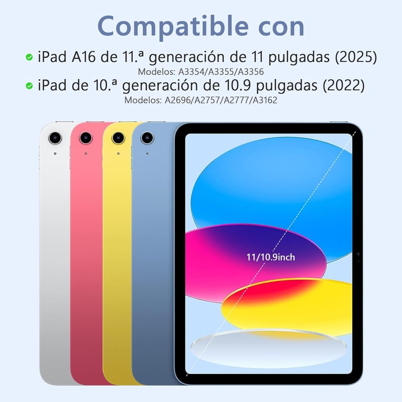 TQQ iPad 11. és 10. generációs védőtok Bluetooth billentyűzettel, eltávolítható