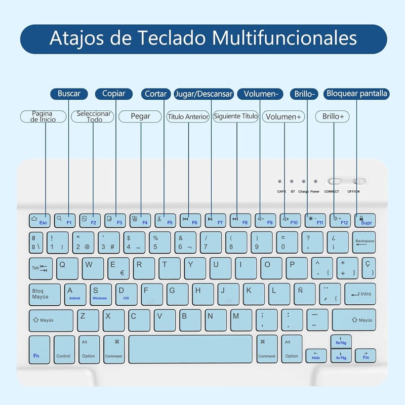 TQQ iPad 11. és 10. generációs védőtok Bluetooth billentyűzettel, eltávolítható