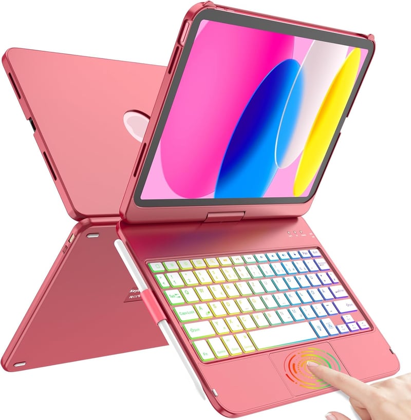 TQQ iPad 11 hüvely billentyűzettel, trackpad és 7 színű háttérvilágítás