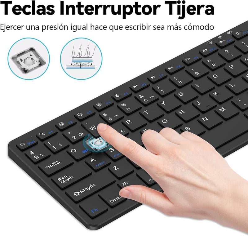 TQQ Wireless Billentyűzet Fekete - Vezeték Nélküli Gamer Billentyű