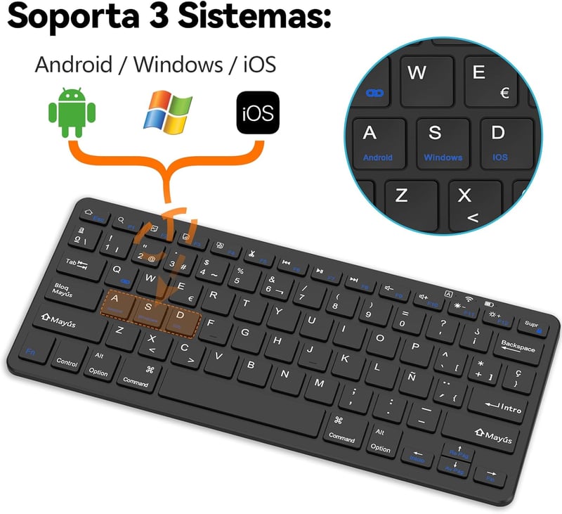 TQQ Wireless Billentyűzet Fekete - Vezeték Nélküli Gamer Billentyű