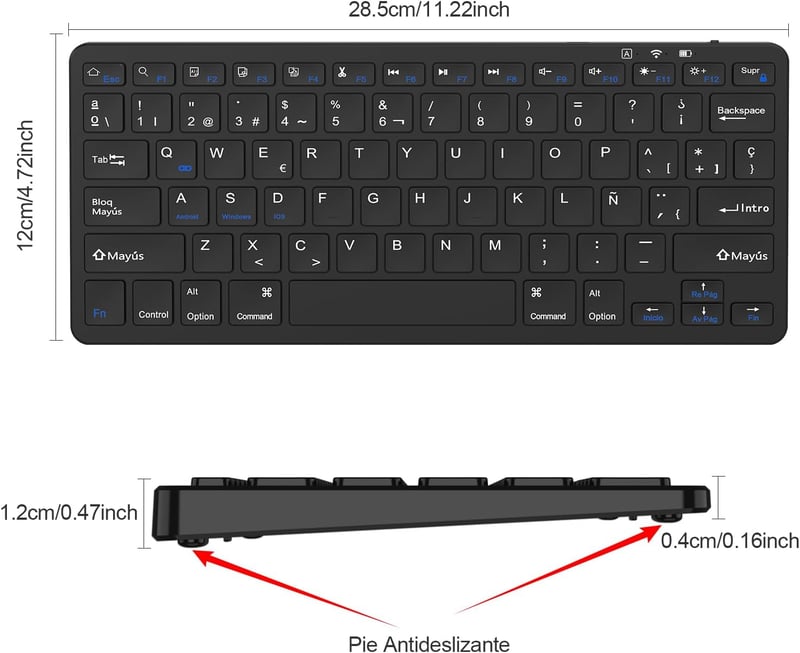 TQQ Wireless Billentyűzet Fekete - Vezeték Nélküli Gamer Billentyű