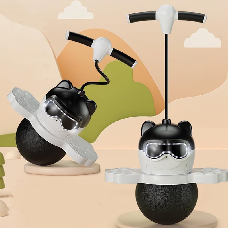 TQUEG Pogo Jumper Ugrálólabda Fogantyúval és Pumpa 100kg Terhelhetőség Fekete