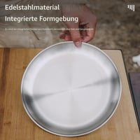 Trabag 3 ks kempingový tanier, priemer 20 cm, nerezový tanier na kempovanie, do kuchyne, na párty 2