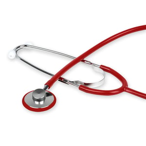 Stetoscop cu un singur cap Lvozize pentru asistenți medicali, aluminiu ușor, roșu