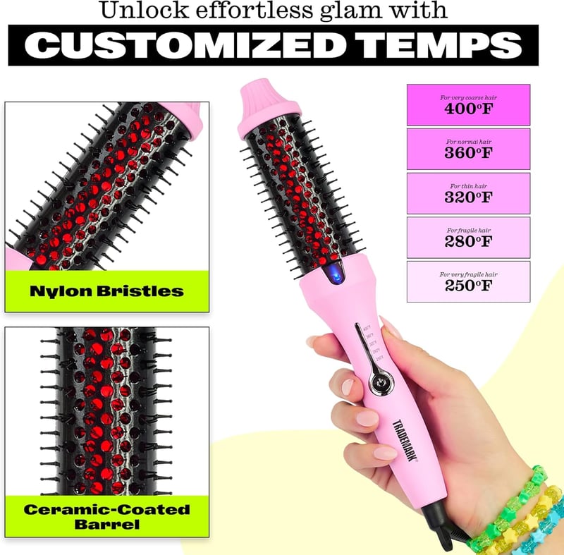 Trademark Beauty Infravörös Ionos Hajformázó Kefe 1,5" - Göndör és Egyenes Hajra