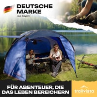 Trailvista Tunnelsátor 4 Személyes Vízálló Kék Kemping Sátor Előtérrel, Gyors Felállítás, UV Védelem, Szúnyogháló - Blue - 4 people 8