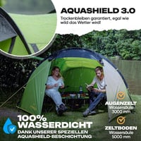 trailvista Tunnelsátor 4 Személyes Vízálló Kemping Sátor Előtérrel - Könnyű Gyors Felállítású Családi Túrasátor UV Védelem 4