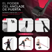 TRAINEX Edzőrúd Szett 4 Ellenállási Szinttel - Ajtórögzítővel és Latex Gumiszalagokkal Erőnléti Edzéshez, Fitness Gyakorlatokhoz, Otthoni To 5
