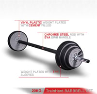 TrainHard 20 kg súlyzó szett rugós zárakkal, 140 cm hosszú barbell rúd edzéshez 5