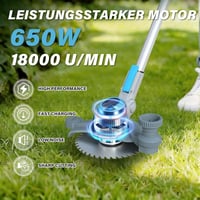 Trajinlity 21V Akkus Fűnyíró Makita Akkuval, 2x3.0Ah + Töltő, 3 Vágófej 4