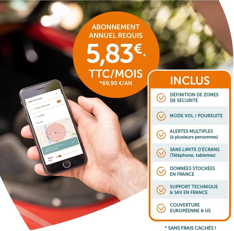TRAKmy Vezeték nélküli GPS nyomkövető autóhoz, 5 év élettartam, 1 év előfizetés