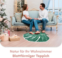 TranquilBeauty fürdőszobai szőnyeg leveles mintás zöld-fehér 60x90 cm 3