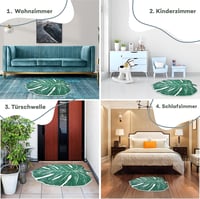 TranquilBeauty fürdőszobai szőnyeg leveles mintás zöld-fehér 60x90 cm 6