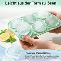 TranRantic silikonski kalup za led s poklopcem, kugle od 5 cm, 2 komada, 6 pretinaca, višekratni i bez BPA, za koktele i viski 5