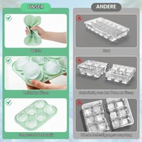 TranRantic silikonski kalup za led s poklopcem, kugle od 5 cm, 2 komada, 6 pretinaca, višekratni i bez BPA, za koktele i viski 6