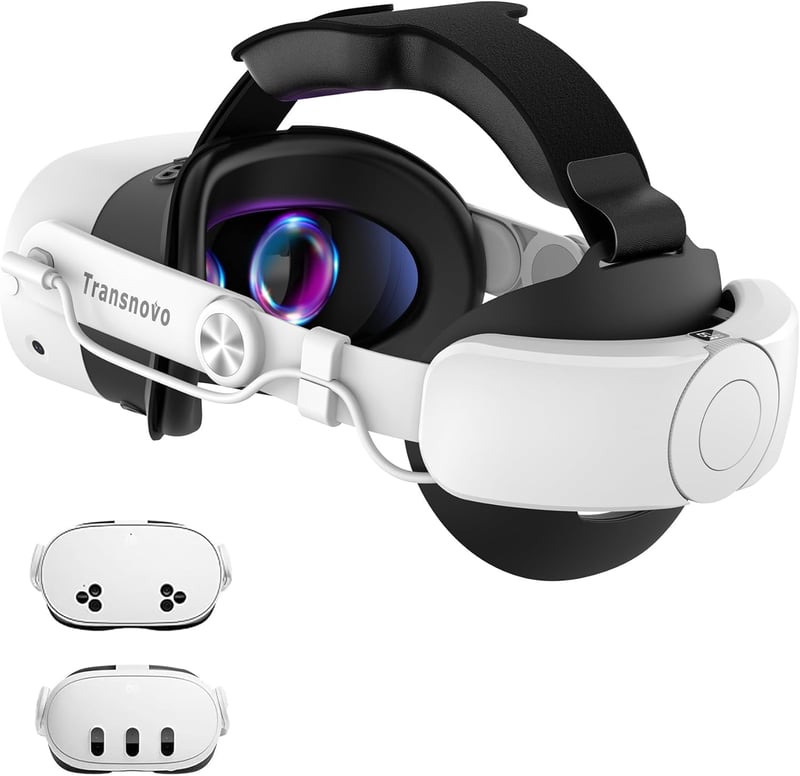 TRANSNOVO fejpánt 10000mAh akkuval Meta Quest 3/3S VR headsetre