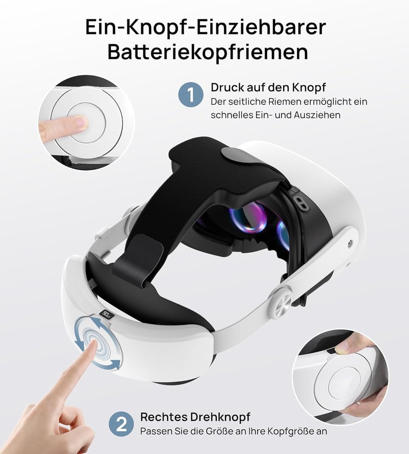 TRANSNOVO fejpánt 10000mAh akkuval Meta Quest 3/3S VR headsetre