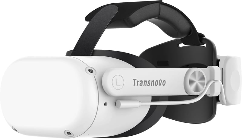 TRANSNOVO Elite fejpánt Meta Quest 2 VR-hez, 6000 mAh akkumulátorral, LED kijelzővel