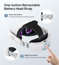 TRANSNOVO Elite fejpánt Meta Quest 2 VR-hez, 6000 mAh akkumulátorral, LED kijelzővel 2