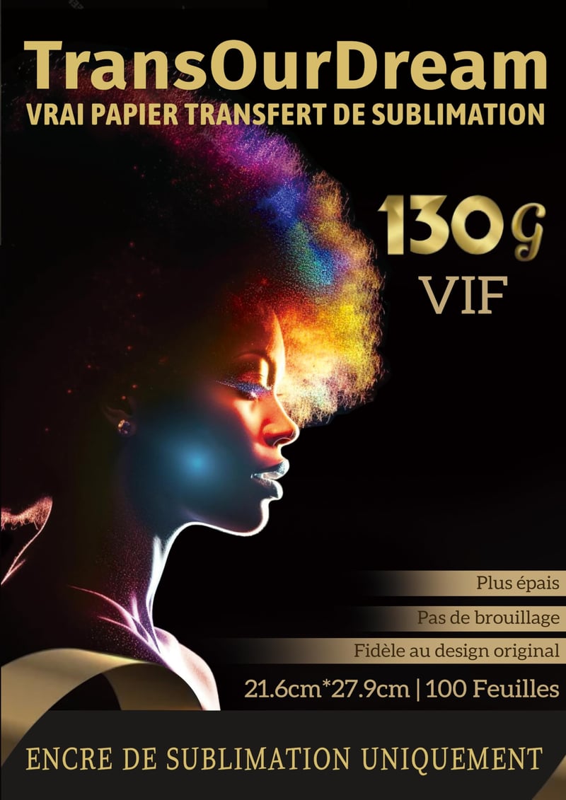Hârtie de transfer prin sublimare TransOurDream VIVID-FR 130g, 21,6x27,9 cm, pachet de 100 coli