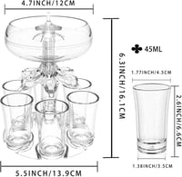 Transplant LED Italadagoló Szett 6 Pohárral - Mágneses Pörgettyűvel, 18 Fényeffekttel - Vodka, Whisky, Tequila Adagoló Parti Kellék 4cl Poha 8