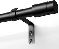 TRAROD Fekete Függönyrúd 76-228 cm Állítható Függönykarnis 16 mm Átmérő Tartóval 1