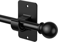 TRAROD Fúrás Nélküli Függönyrúd 76-122 cm Matt Fekete 16 mm Teleszkópos 1
